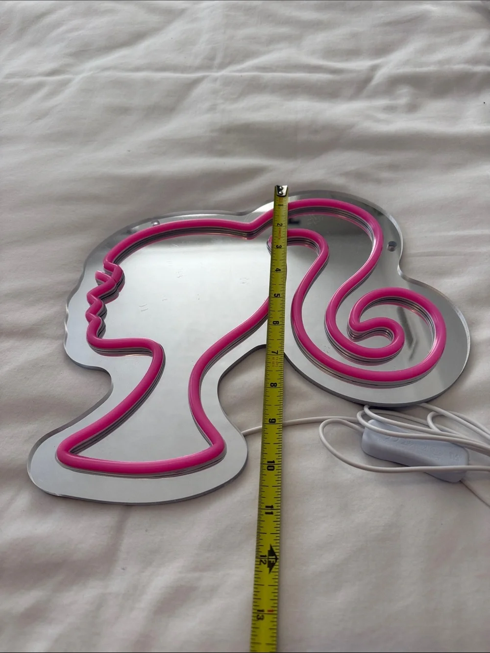 Barbie Pink Neon Silhouette Wall Mirror Light
